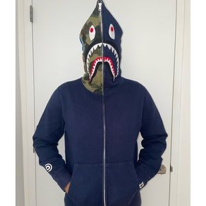Bape full zip shark face hoodie